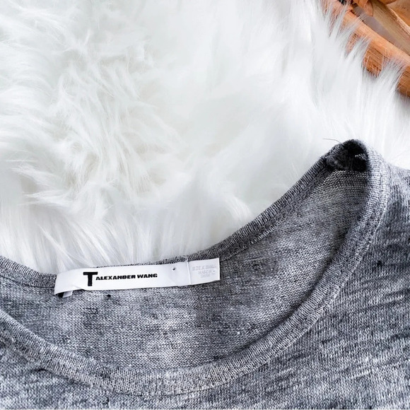 Alexander Wang Heather Linen Muscle Maxi Long Dress Gray Side Slit XS - Picture 11 of 15